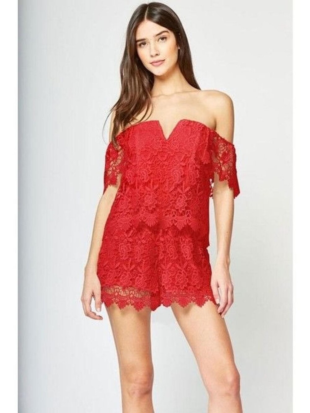 NWT! Yumi Kim Lace Off The Shoulder Romper